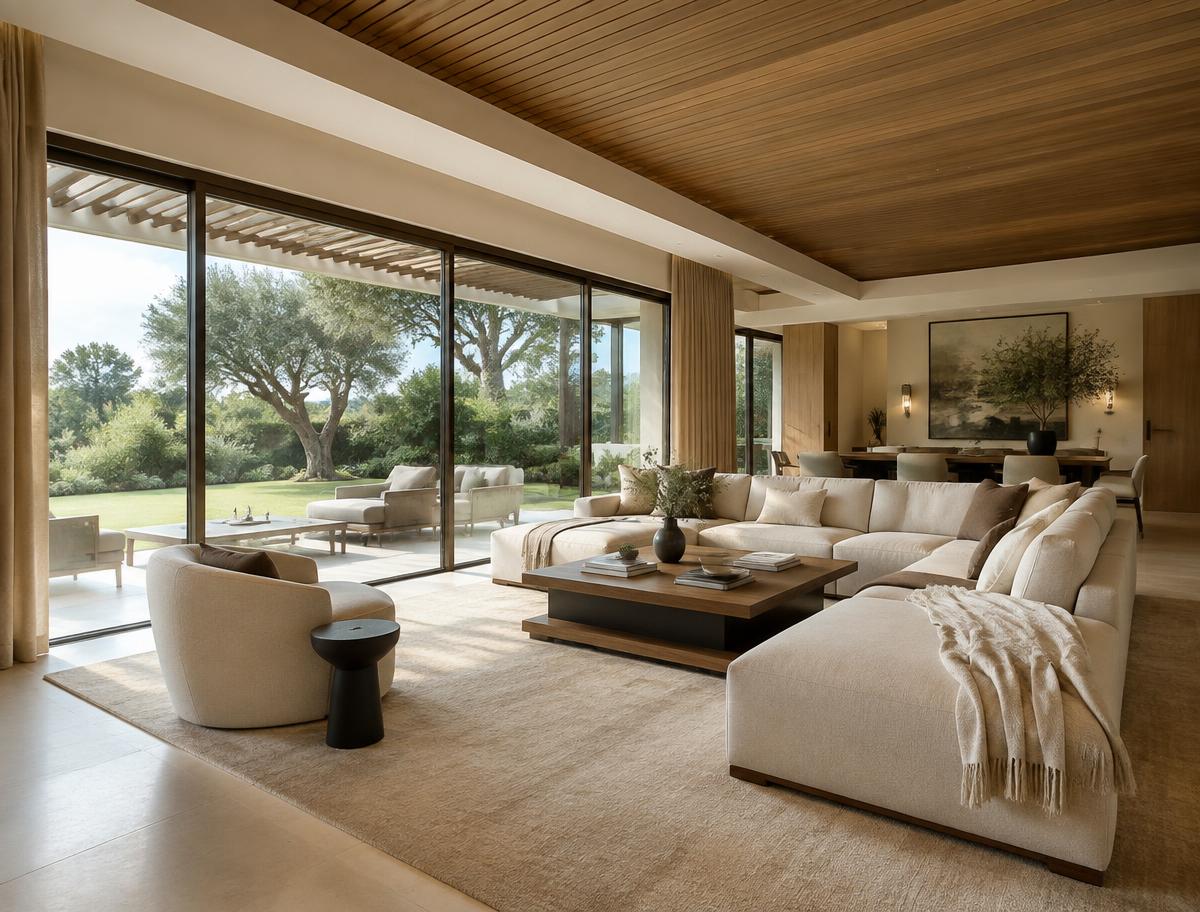 Séjour lumineux d'une villa moderne